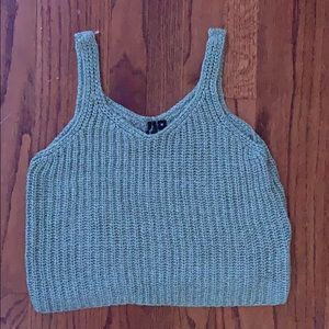 green textured tank top